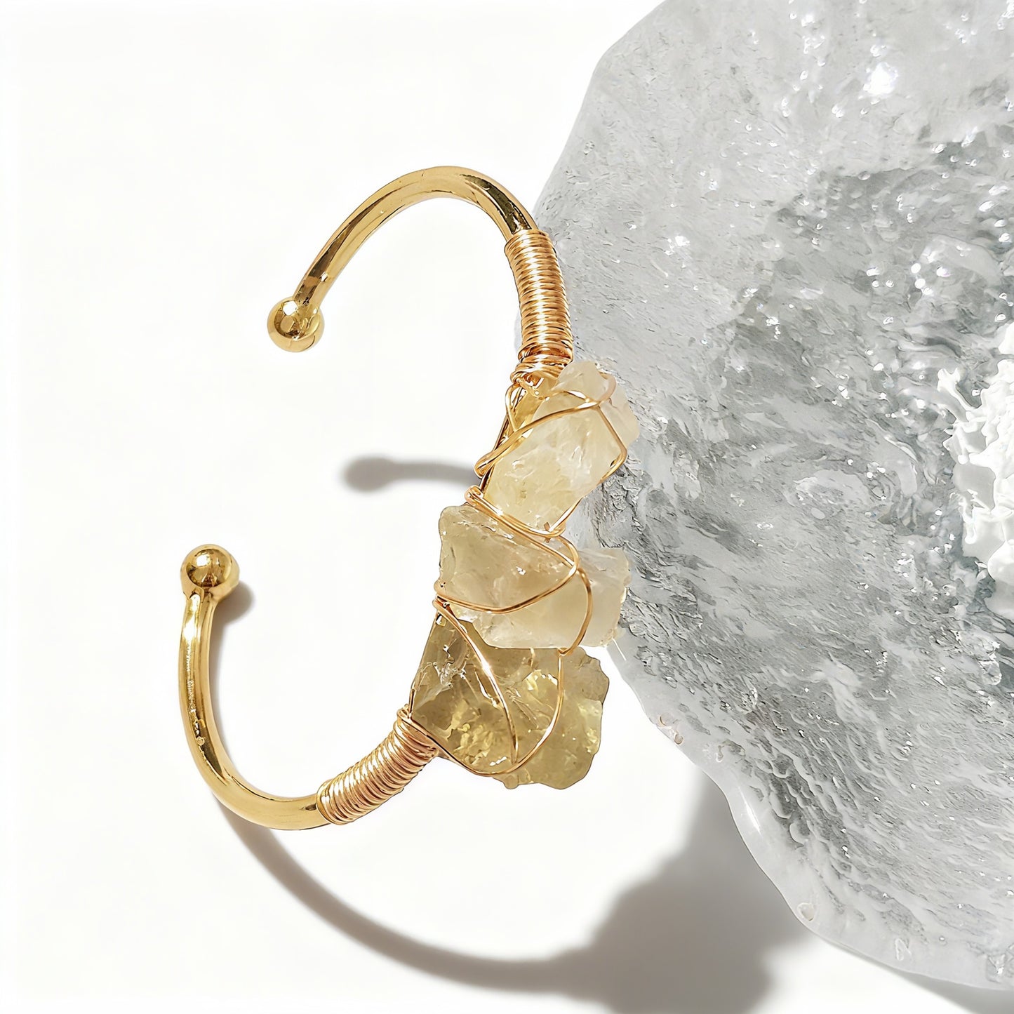 Natural Crystal Beads Bangle Elegant Design Perfect for Women Meditation Romantic Gift