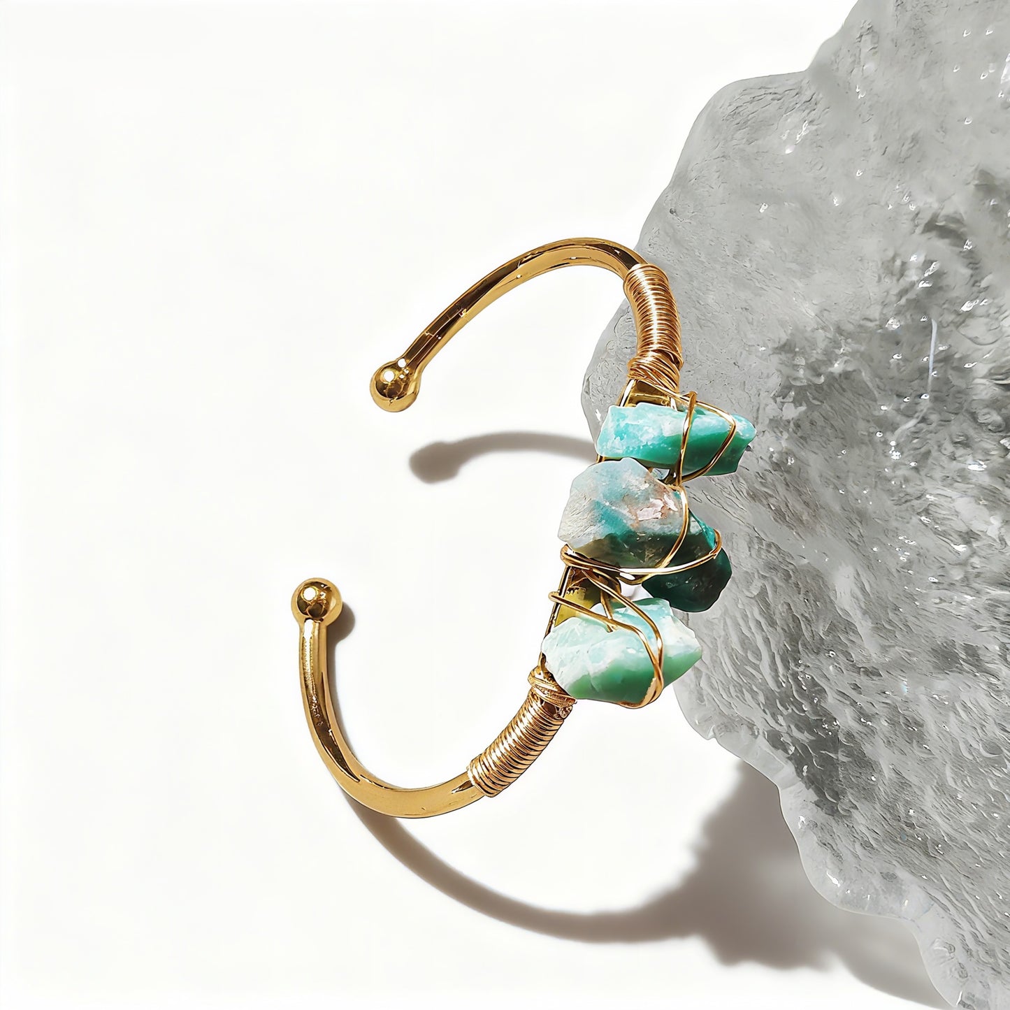 Natural Crystal Beads Bangle Elegant Design Perfect for Women Meditation Romantic Gift