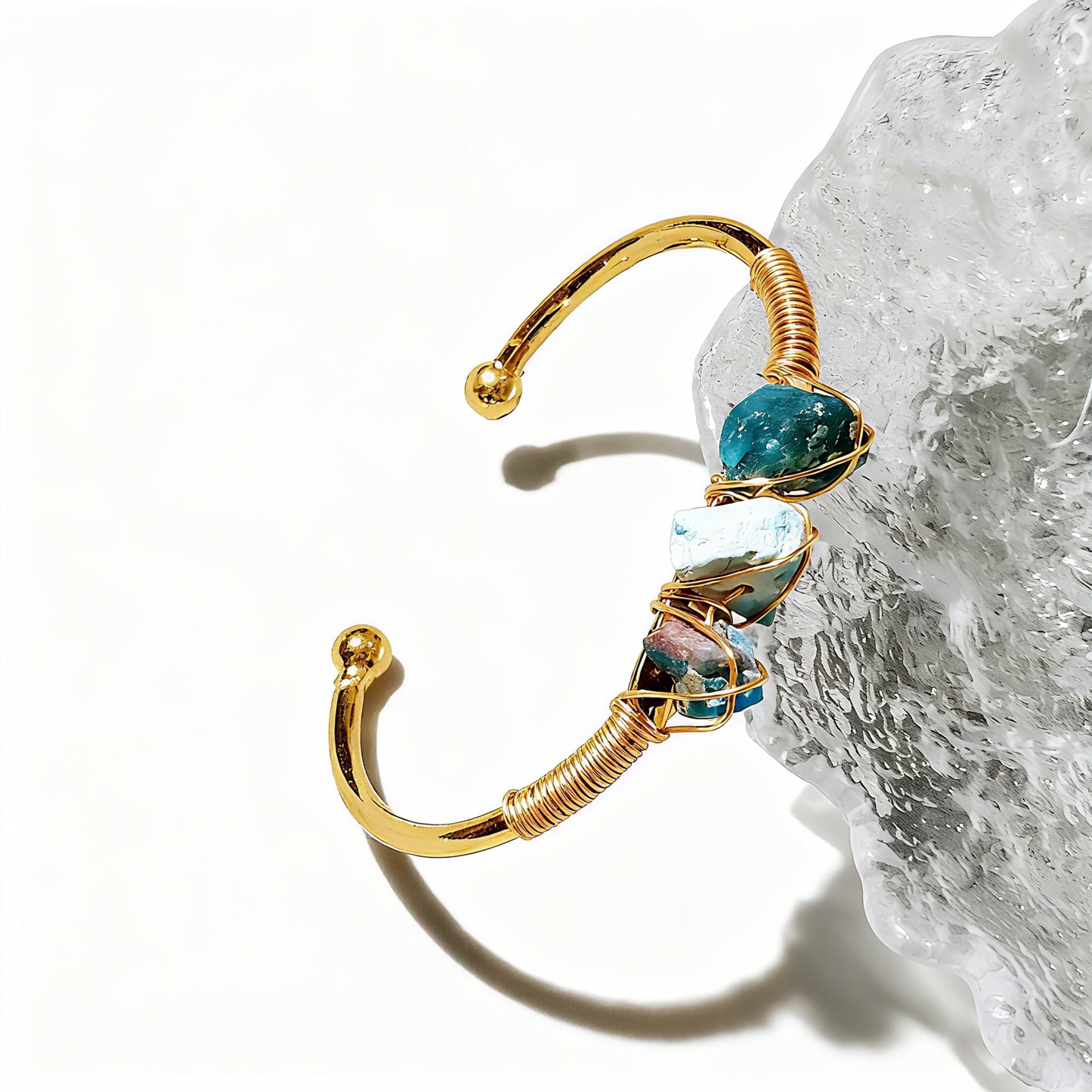 Natural Crystal Beads Bangle Elegant Design Perfect for Women Meditation Romantic Gift