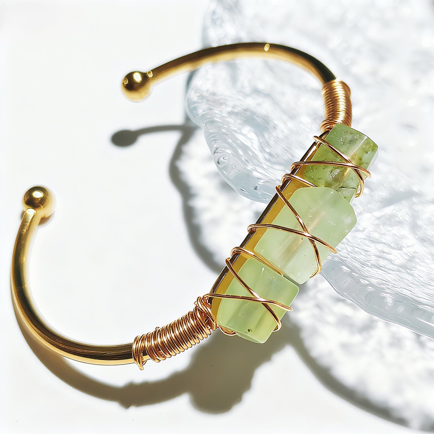 Wire Wrapped Crystal Cuff Bangle For Women Natural Quartz Crystal Gold Bracelet Romatic Lover Handmade Jewelry Gifts