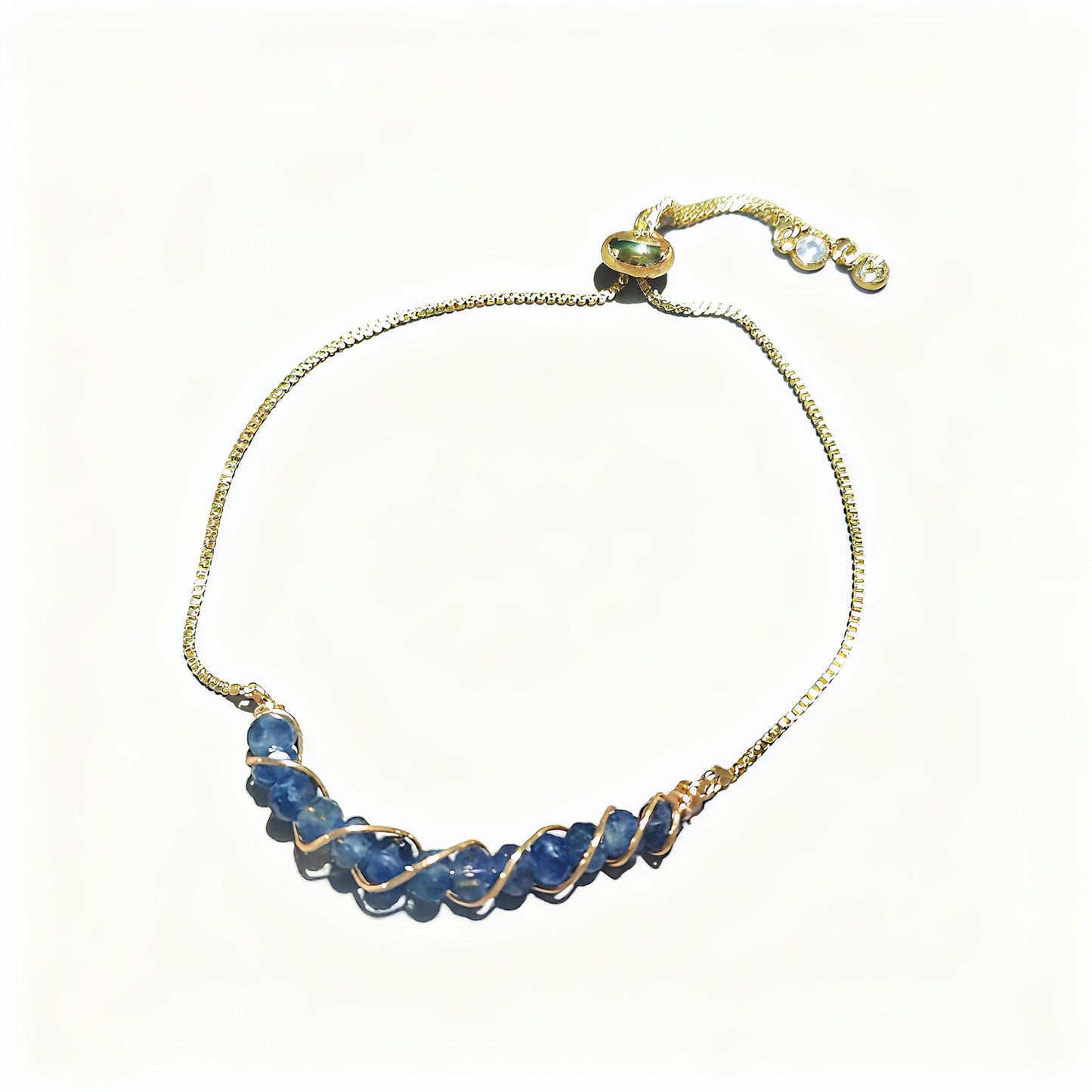 Golden Wired Facted Crystal Beads Bracelet Gifts